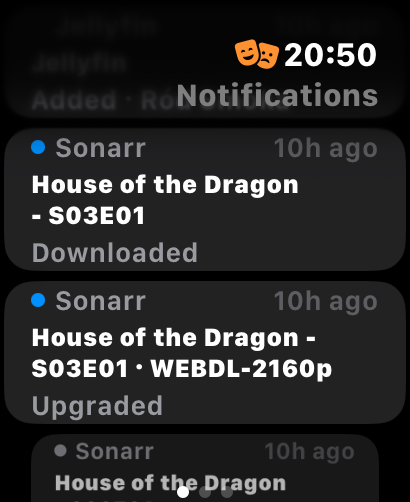 Notification history