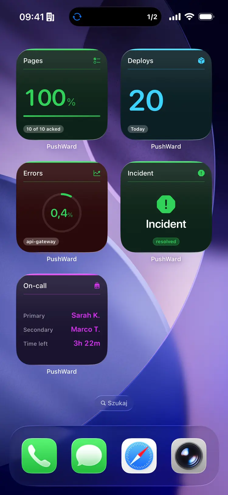 PushWard glanceable widget showing live status on Home Screen